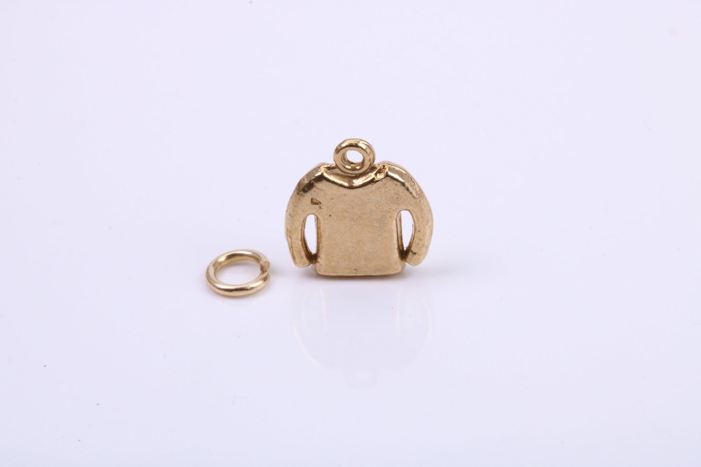 Jumper Charm, Traditional Charm, Made from Solid 9ct Yellow Gold, British Hallmarked, Complete with Attachment Link