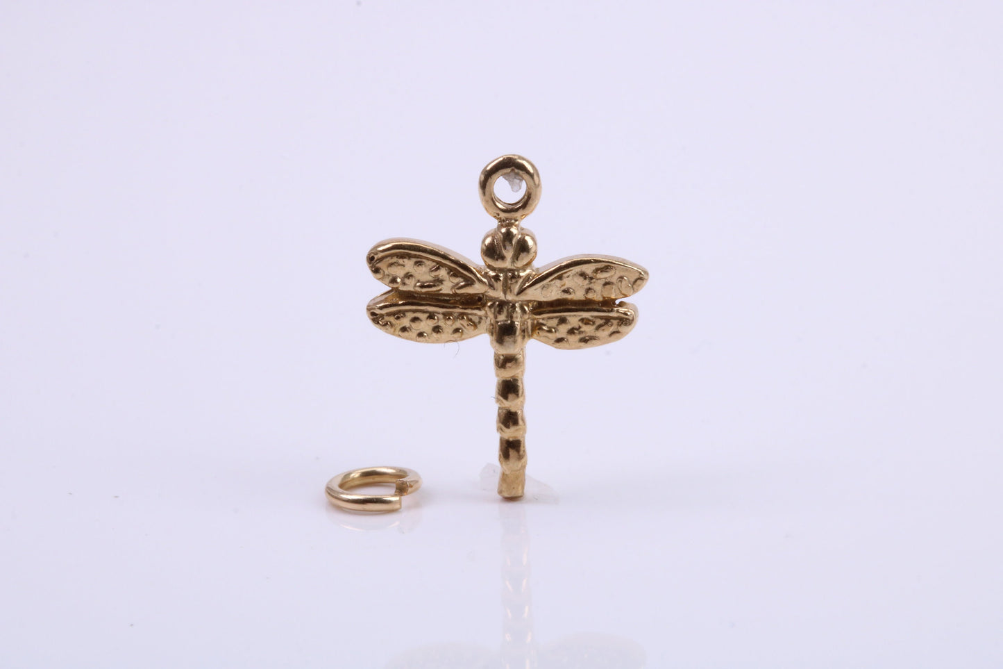Dragon Fly Charm, Traditional Charm, Made from Solid 9ct Yellow Gold, British Hallmarked, Complete with Attachment Link
