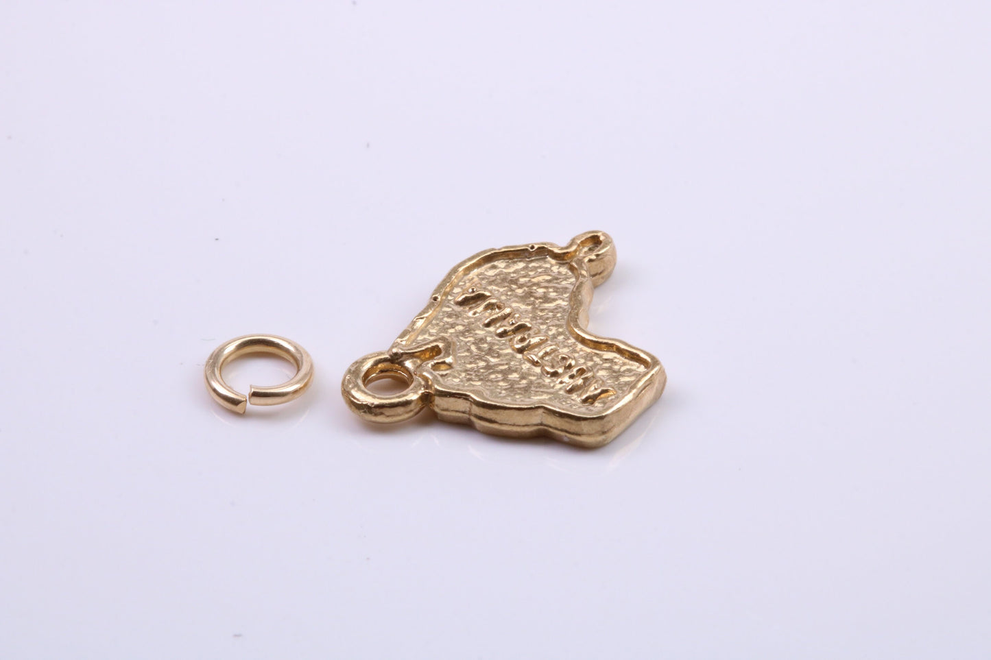 Australia Charm, Traditional Charm, Made from Solid 9ct Yellow Gold, British Hallmarked, Complete with Attachment Link