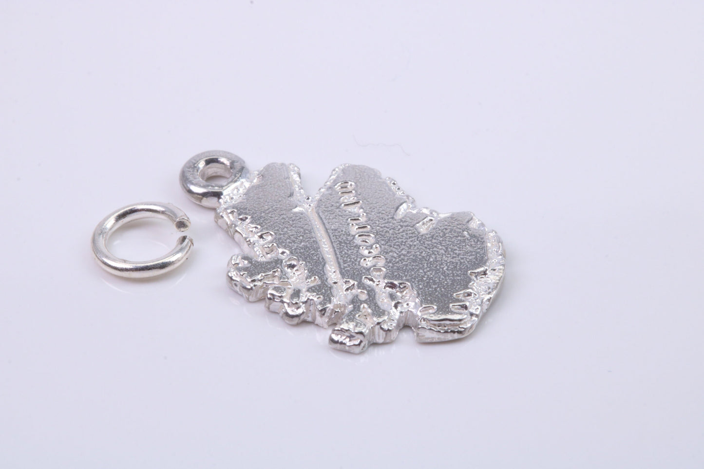 Map of Scotland Charm, Traditional Charm, Made from Solid 925 Grade Sterling Silver, Complete with Attachment Link