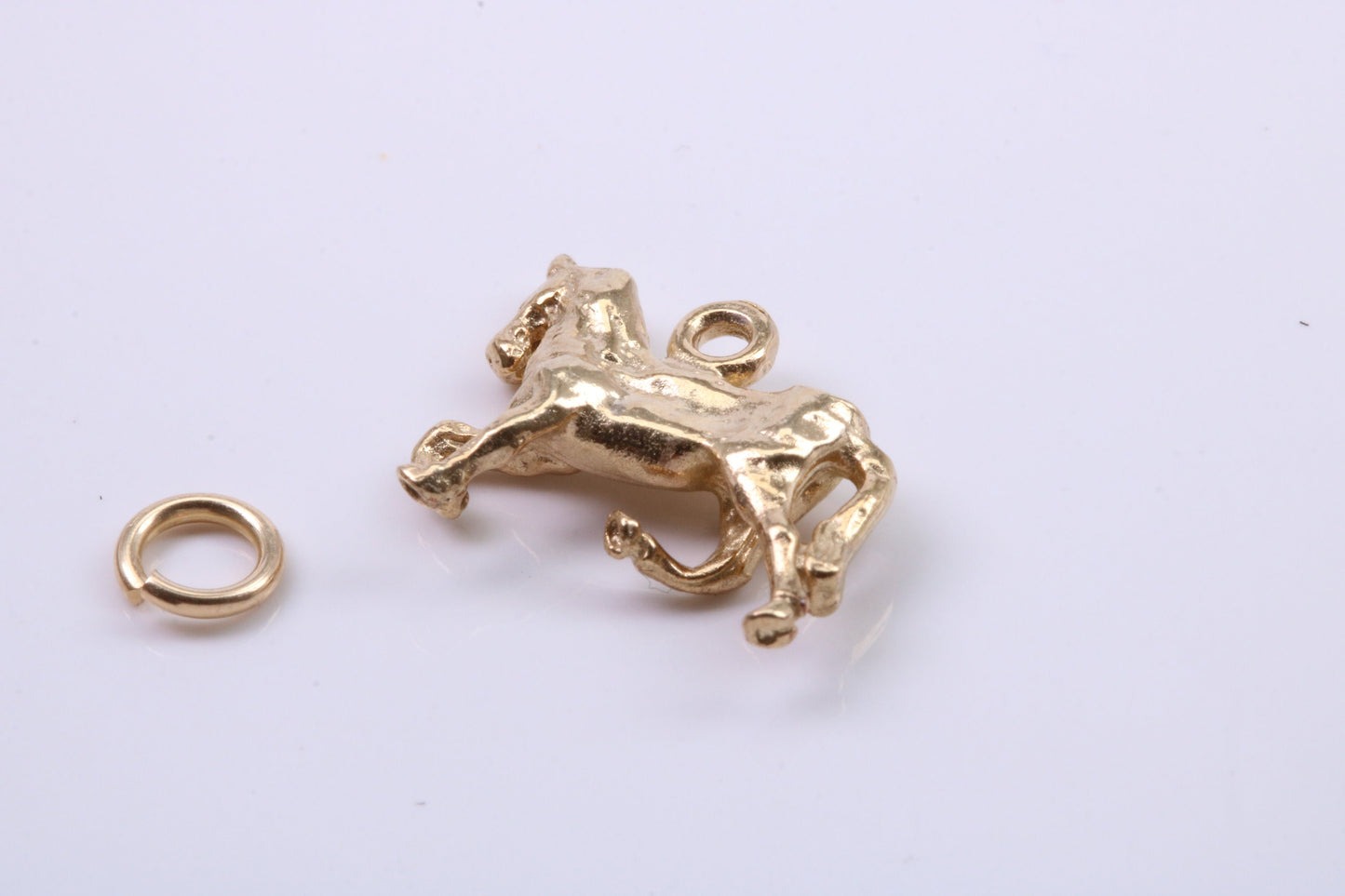 Stallion Charm, Traditional Charm, Made from Solid 9ct Yellow Gold, British Hallmarked, Complete with Attachment Link