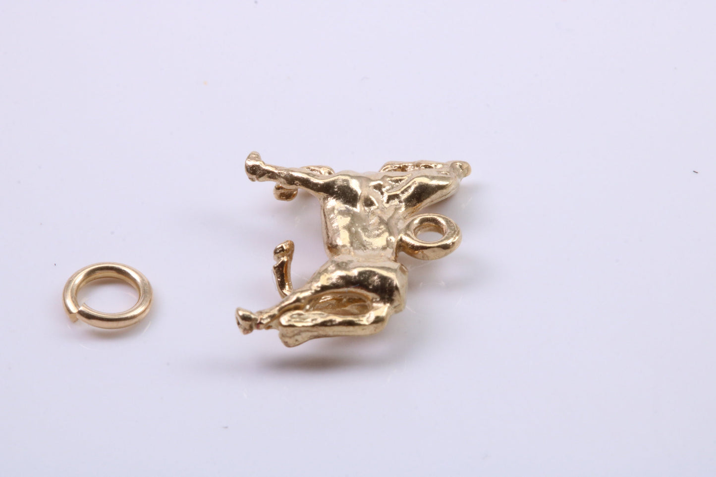 Stallion Charm, Traditional Charm, Made from Solid 9ct Yellow Gold, British Hallmarked, Complete with Attachment Link