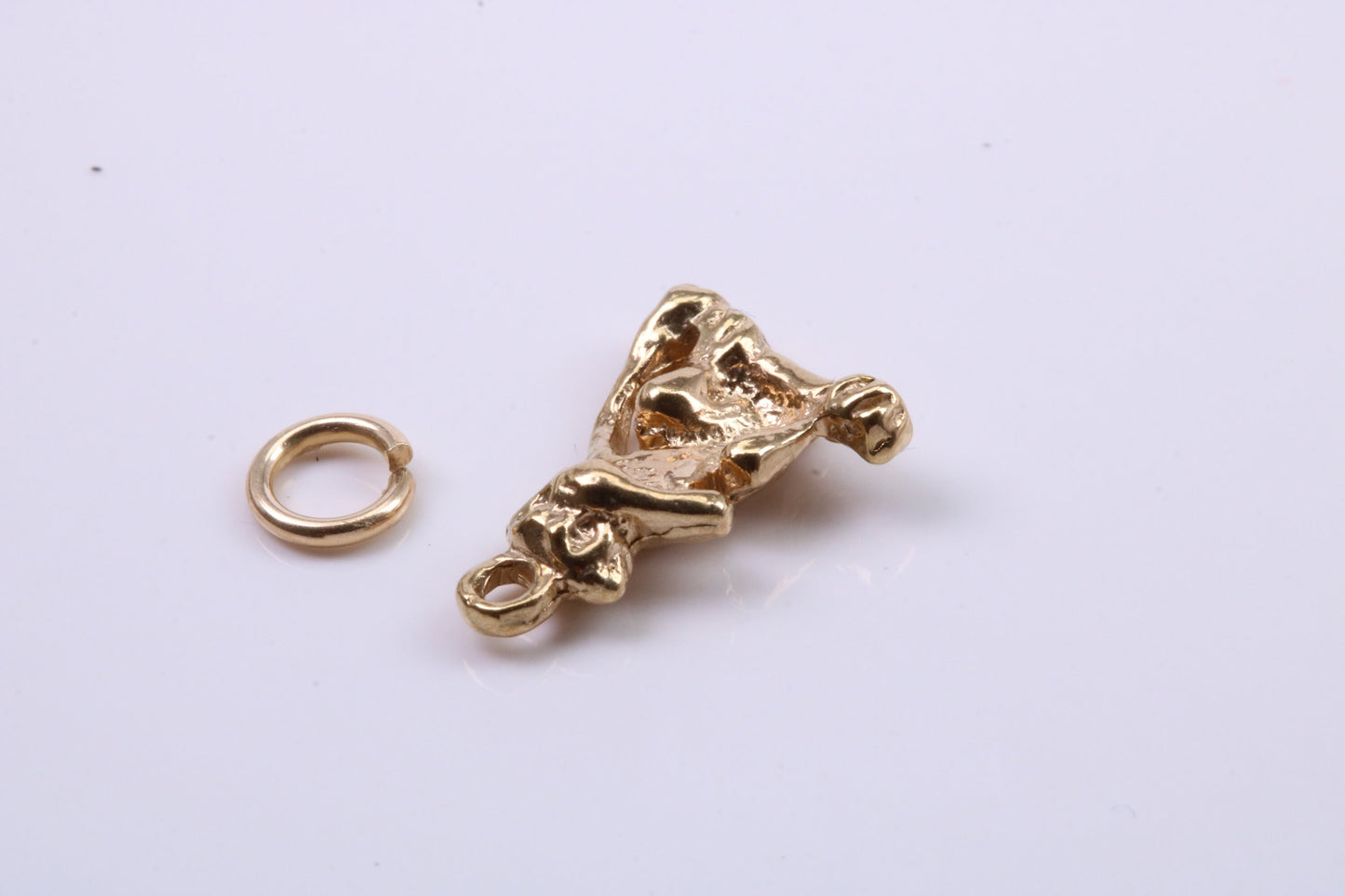 Speak no Evil Monkey Charm, Traditional Charm, Made from Solid 9ct Yellow Gold, British Hallmarked, Complete with Attachment Link