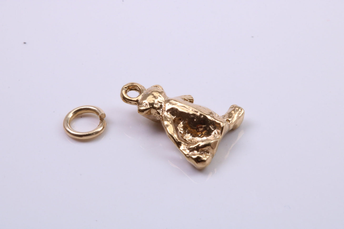 Speak no Evil Monkey Charm, Traditional Charm, Made from Solid 9ct Yellow Gold, British Hallmarked, Complete with Attachment Link