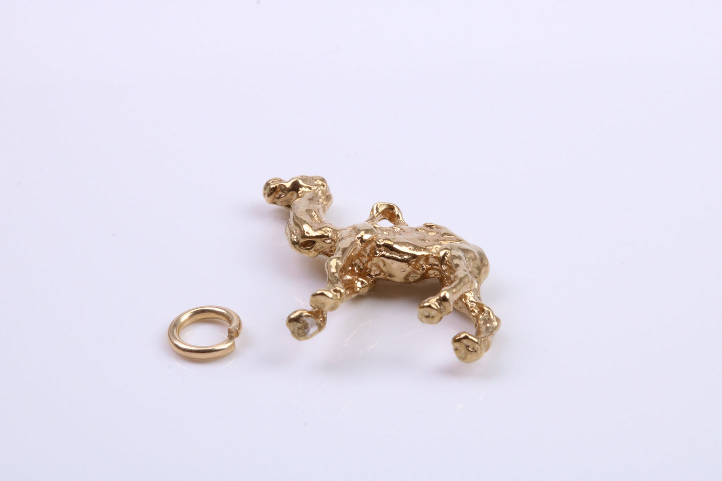 Arabian Camel Charm, Traditional Charm, Made from Solid 9ct Yellow Gold, British Hallmarked, Complete with Attachment Link