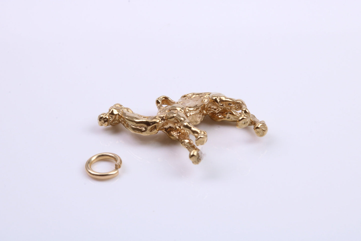 Arabian Camel Charm, Traditional Charm, Made from Solid 9ct Yellow Gold, British Hallmarked, Complete with Attachment Link