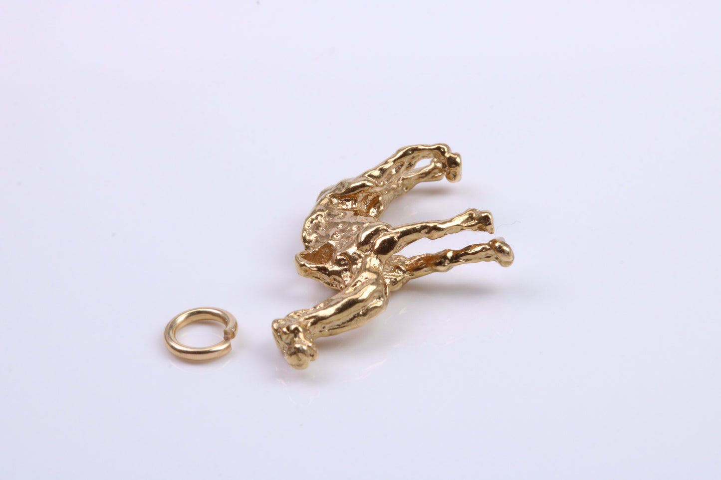 Arabian Camel Charm, Traditional Charm, Made from Solid 9ct Yellow Gold, British Hallmarked, Complete with Attachment Link