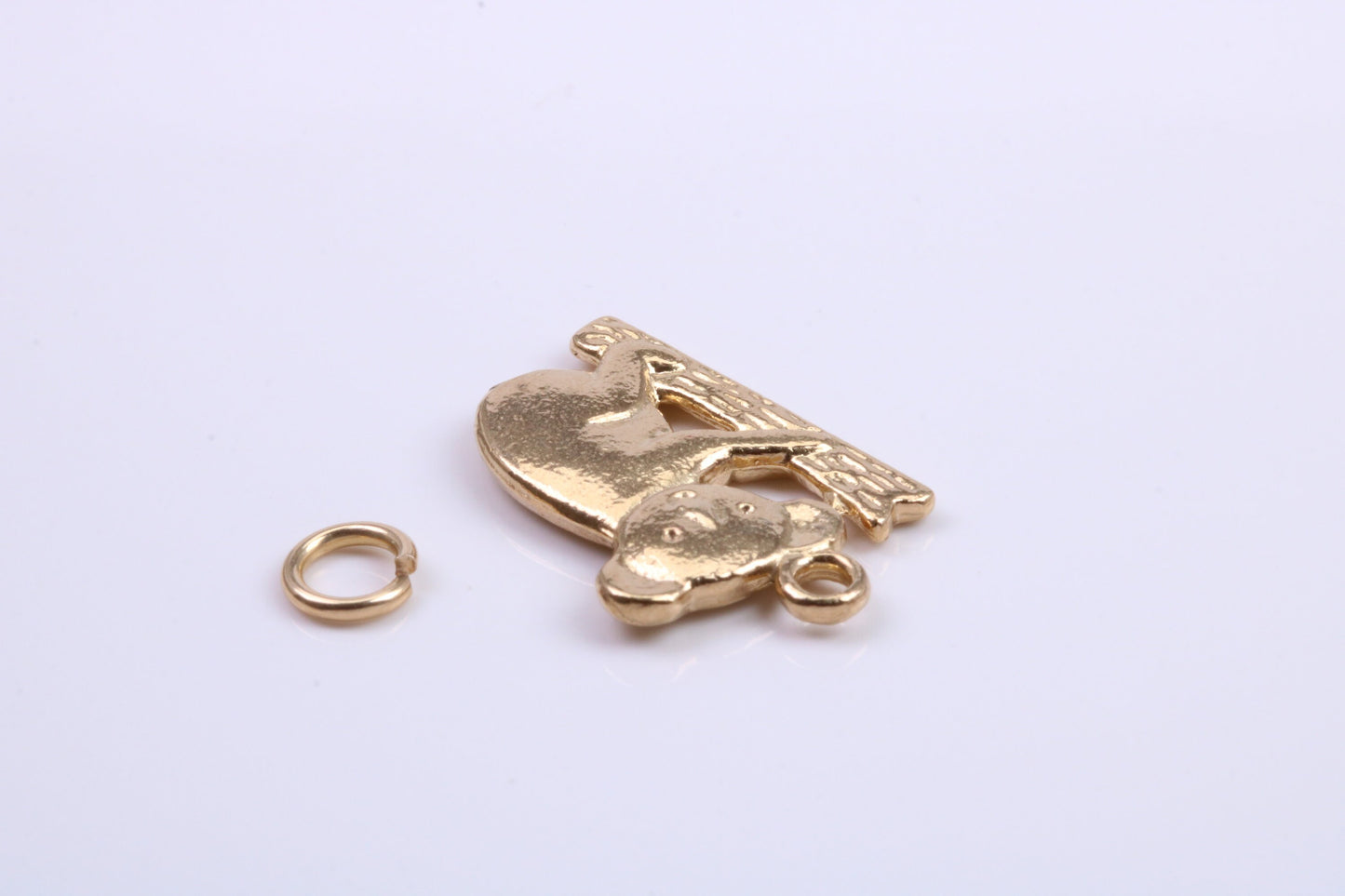 Koala Bear Charm, Traditional Charm, Made from Solid 9ct Yellow Gold, British Hallmarked, Complete with Attachment Link