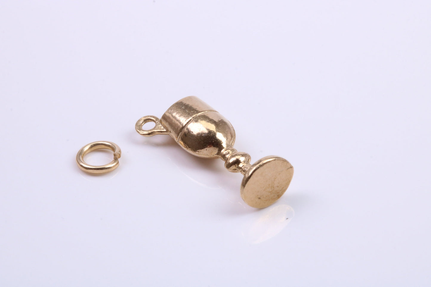 Wine Goblet Charm, Traditional Charm, Made from Solid 9ct Yellow Gold, British Hallmarked, Complete with Attachment Link