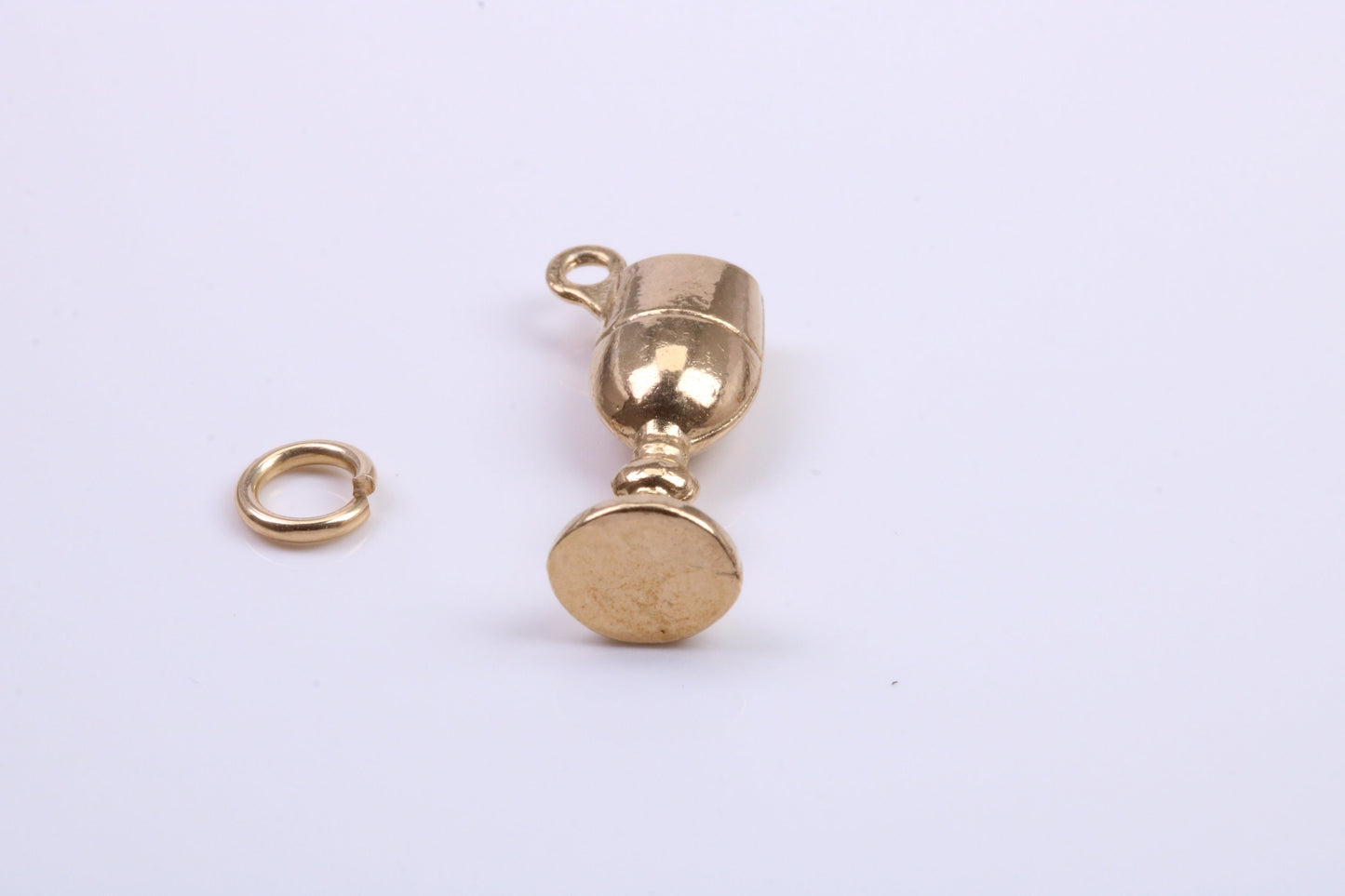 Wine Goblet Charm, Traditional Charm, Made from Solid 9ct Yellow Gold, British Hallmarked, Complete with Attachment Link