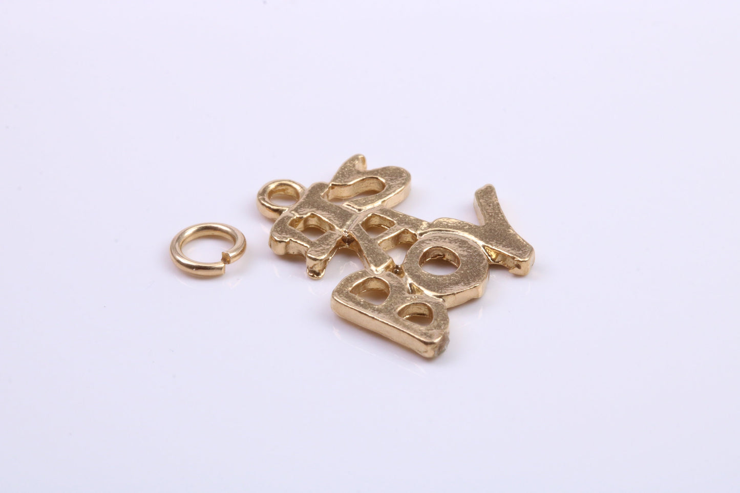 It's A Boy Charm, Traditional Charm, Made from Solid 9ct Yellow Gold, British Hallmarked, Complete with Attachment Link