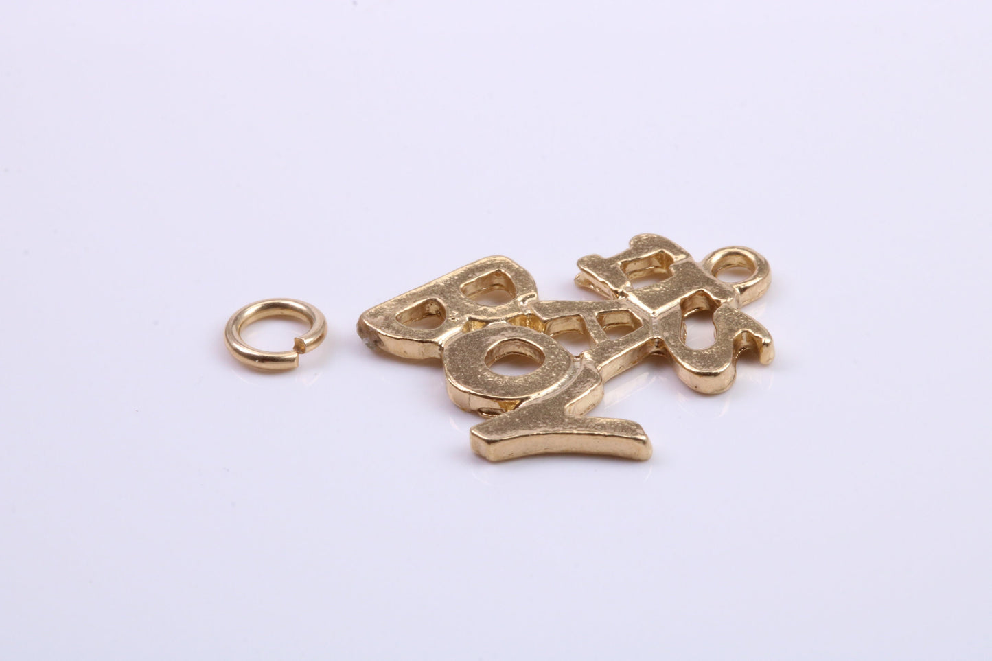 It's A Boy Charm, Traditional Charm, Made from Solid 9ct Yellow Gold, British Hallmarked, Complete with Attachment Link