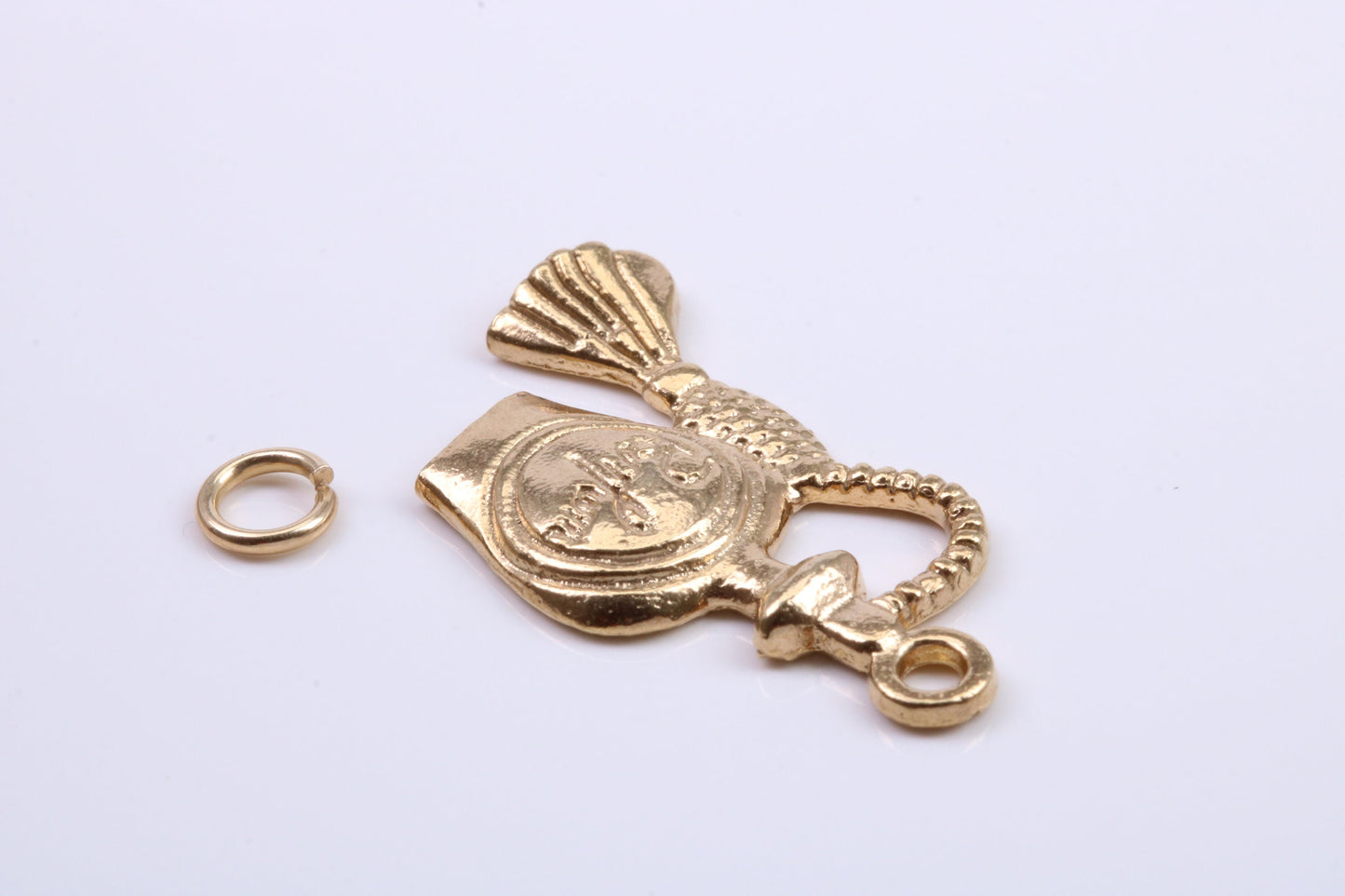 Perfume Bottle Charm, Traditional Charm, Made from Solid 9ct Yellow Gold, British Hallmarked, Complete with Attachment Link