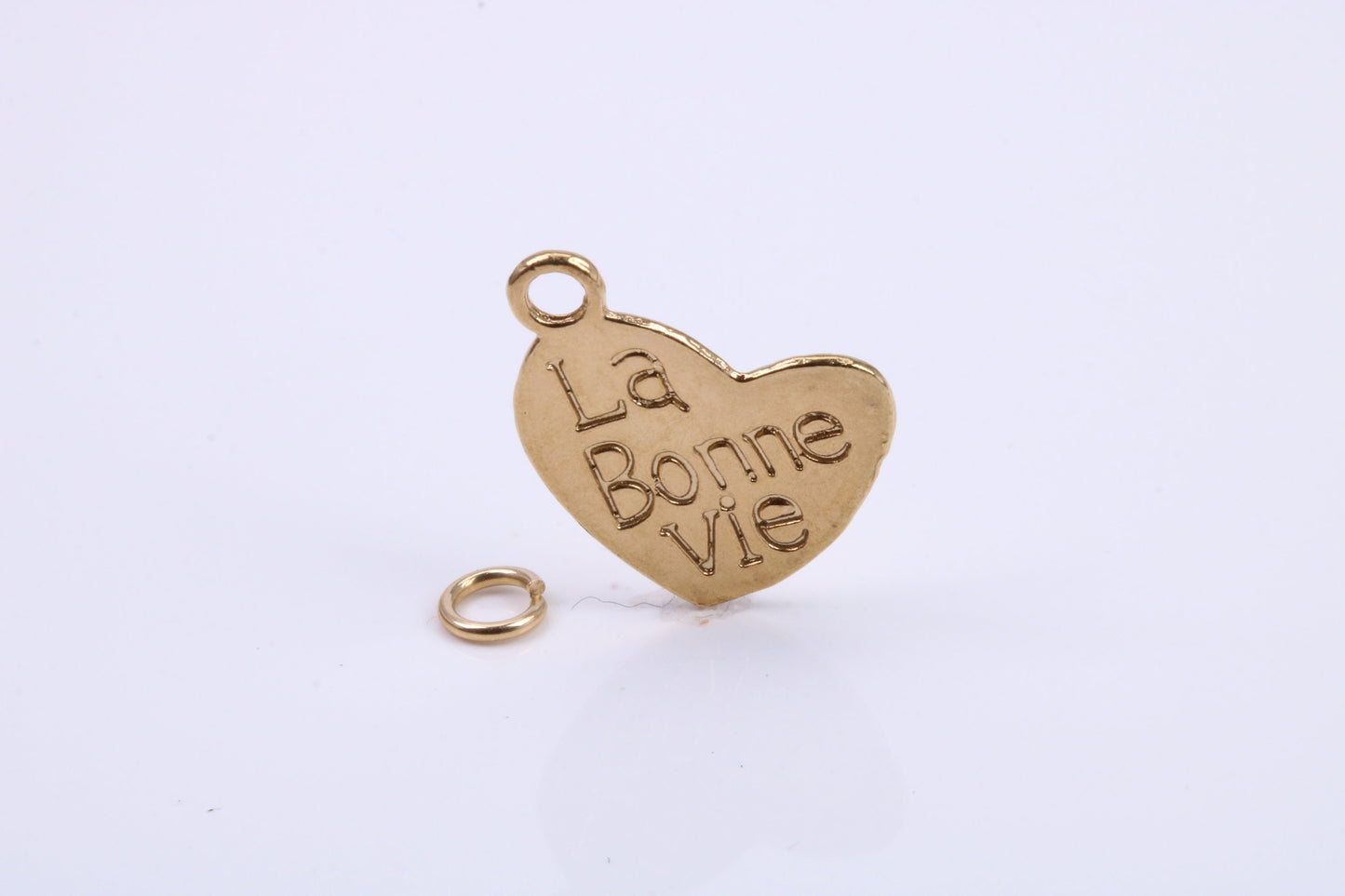 La Bonne Vie Charm, Traditional Charm, Made from Solid 9ct Yellow Gold, British Hallmarked, Complete with Attachment Link