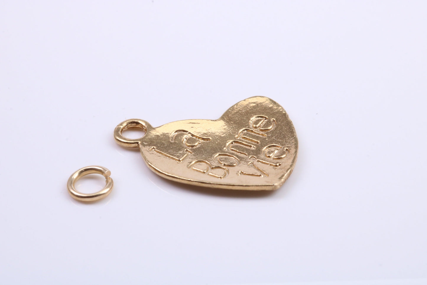 La Bonne Vie Charm, Traditional Charm, Made from Solid 9ct Yellow Gold, British Hallmarked, Complete with Attachment Link