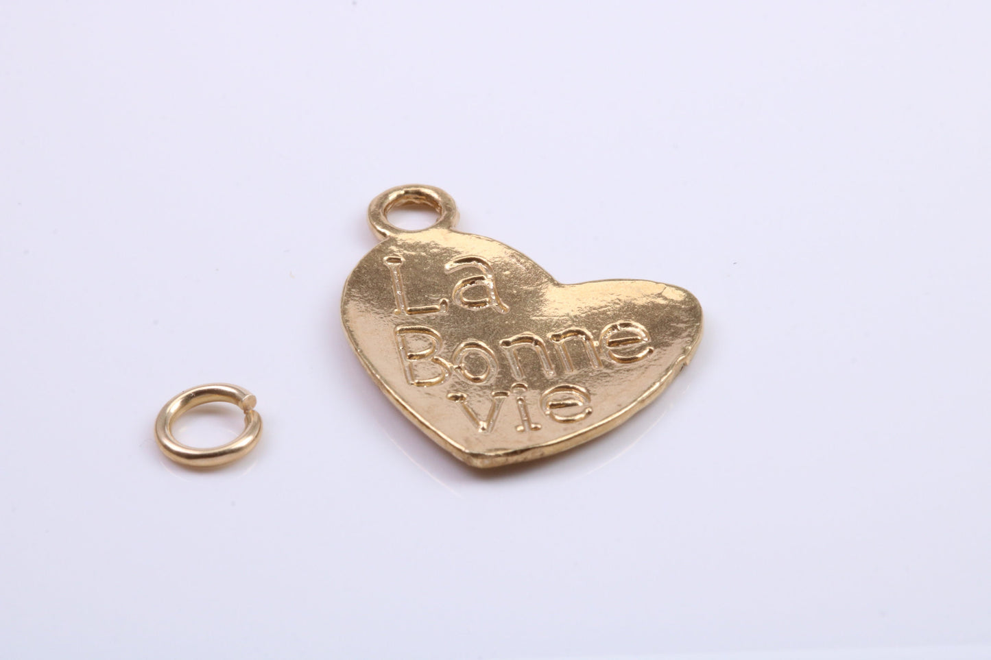 La Bonne Vie Charm, Traditional Charm, Made from Solid 9ct Yellow Gold, British Hallmarked, Complete with Attachment Link