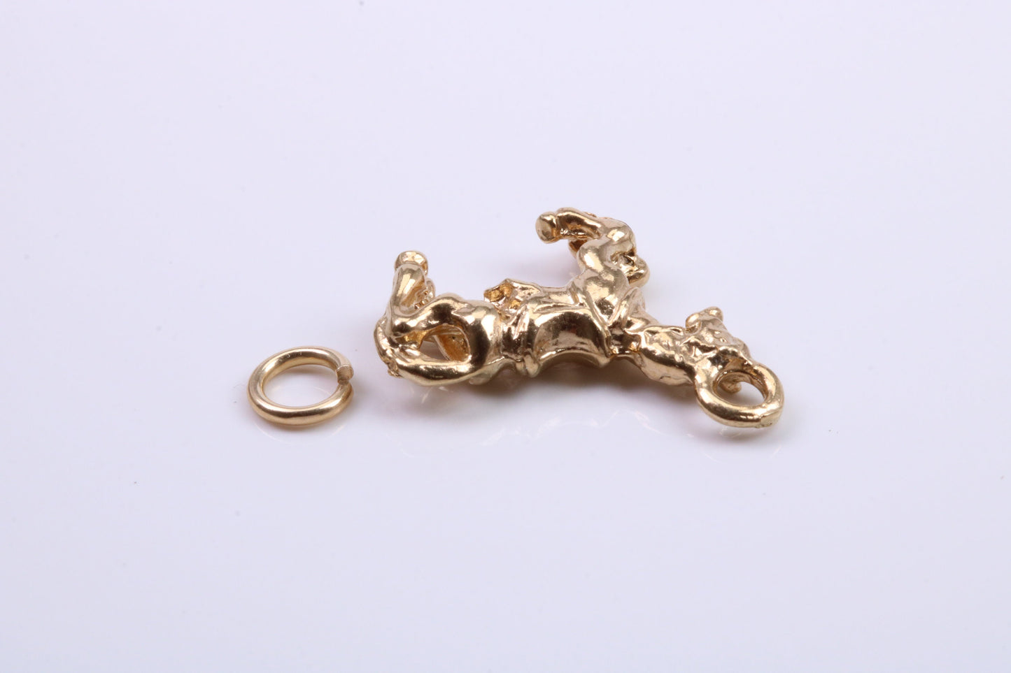 Stallion Charm, Traditional Charm, Made from Solid 9ct Yellow Gold, British Hallmarked, Complete with Attachment Link