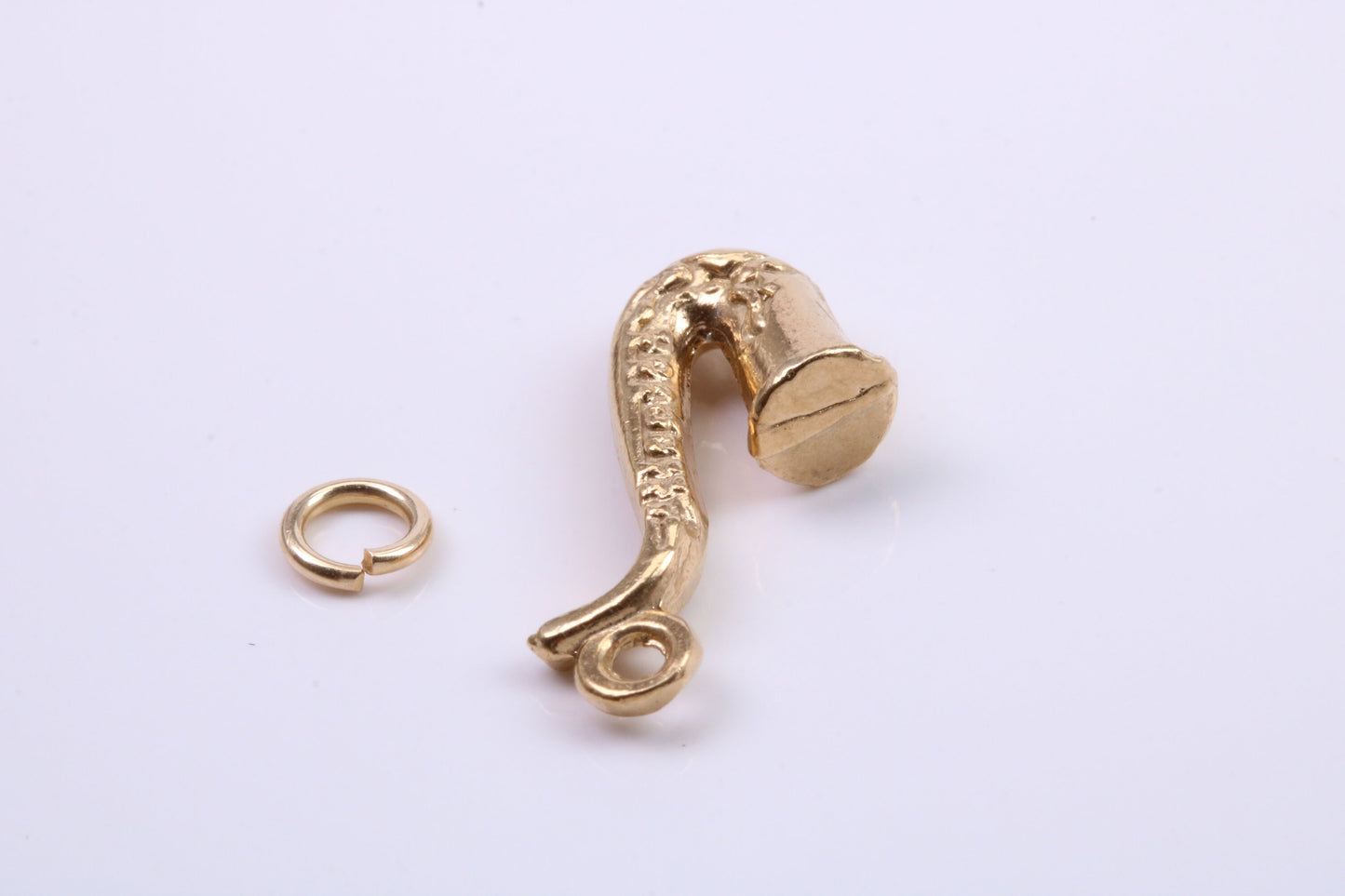 Saxophone Charm, Traditional Charm, Made from Solid 9ct Yellow Gold, British Hallmarked, Complete with Attachment Link