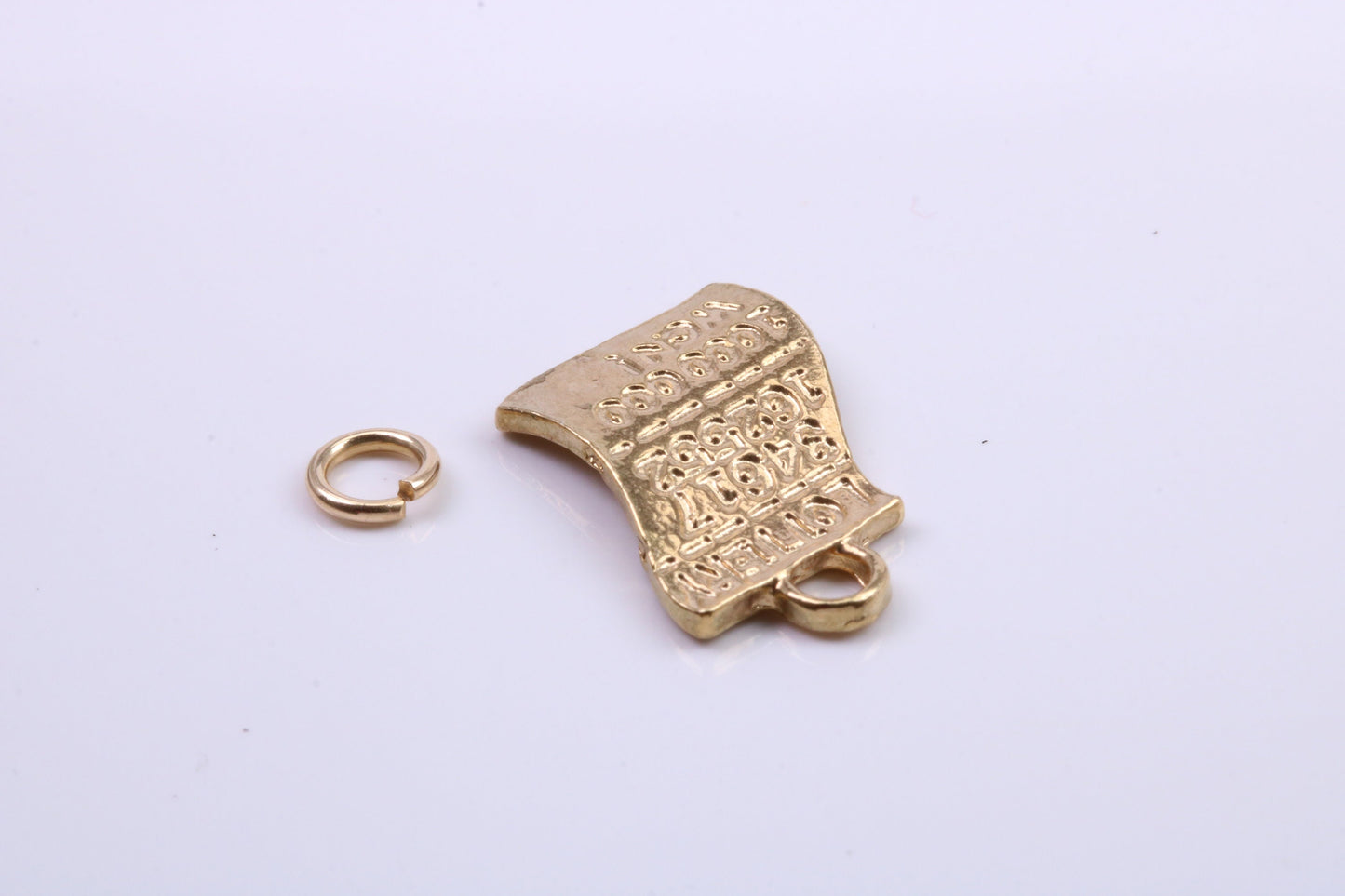 Winning Lottery Ticket Charm, Traditional Charm, Made from Solid 9ct Yellow Gold, British Hallmarked, Complete with Attachment Link