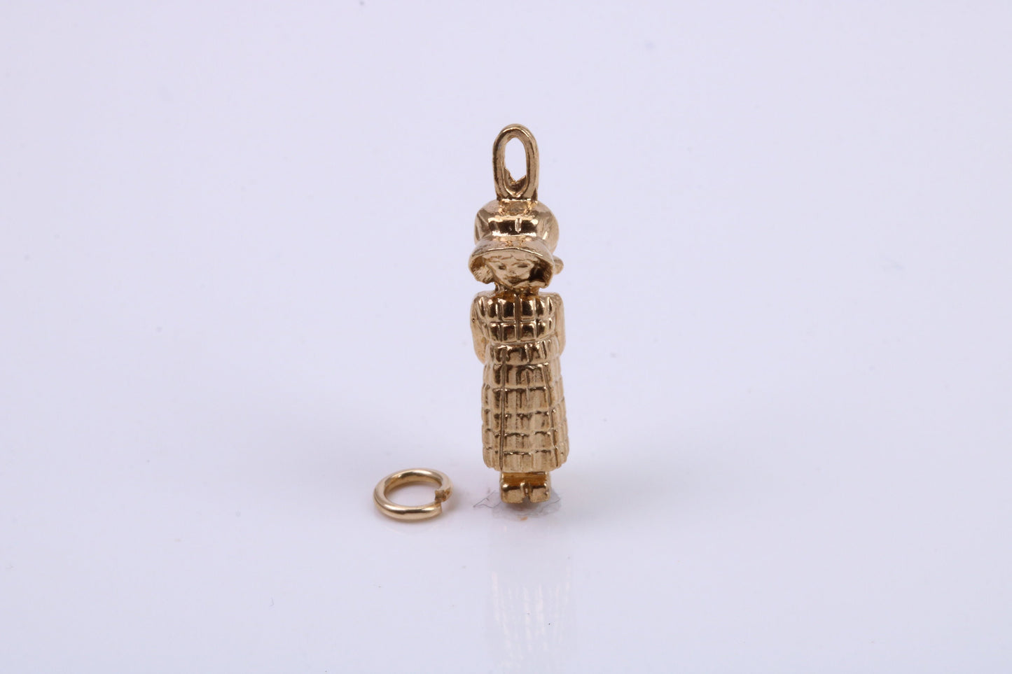 Little Bo Peep Charm, Traditional Charm, Made from Solid 9ct Yellow Gold, British Hallmarked, Complete with Attachment Link