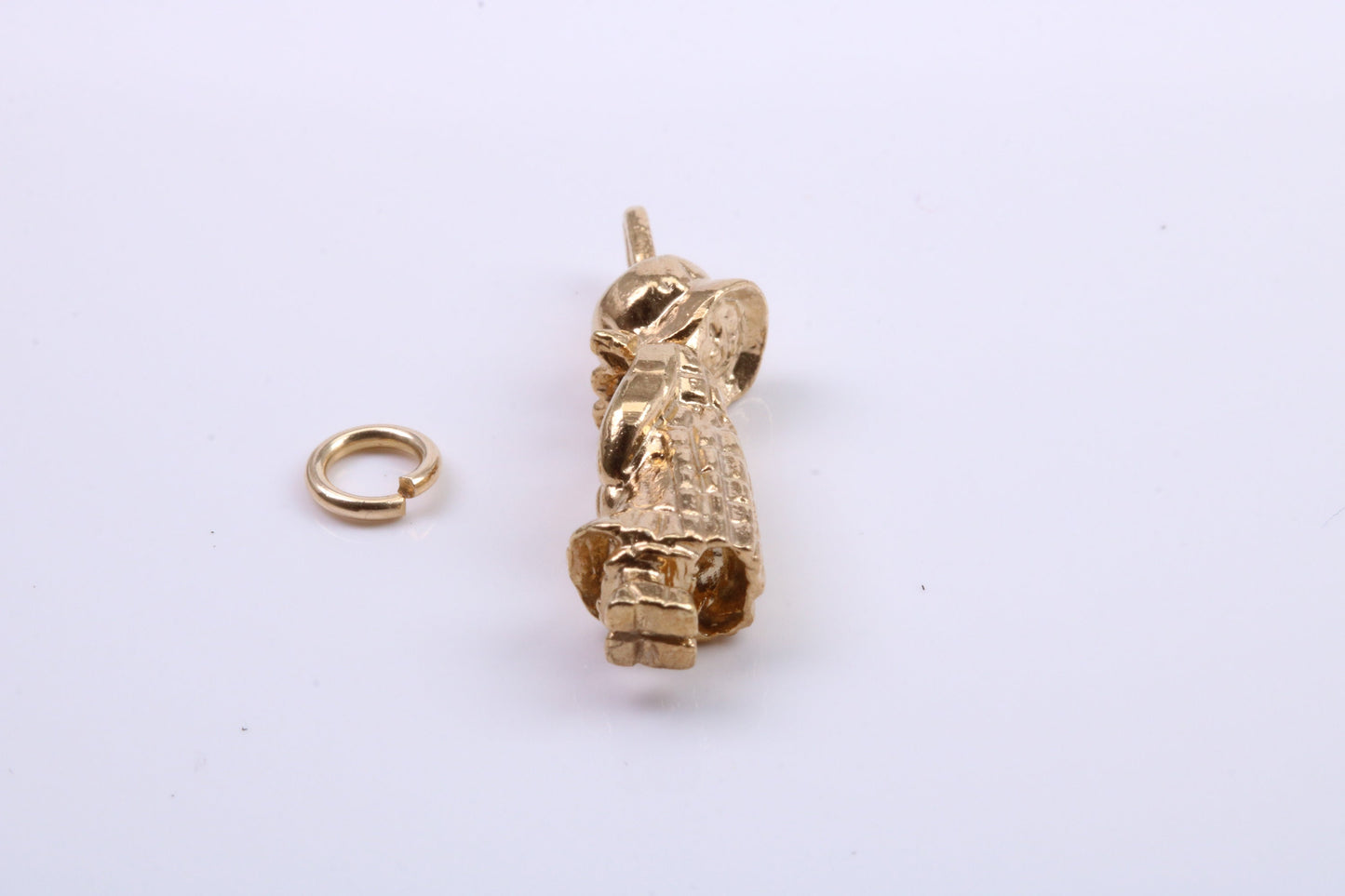 Little Bo Peep Charm, Traditional Charm, Made from Solid 9ct Yellow Gold, British Hallmarked, Complete with Attachment Link