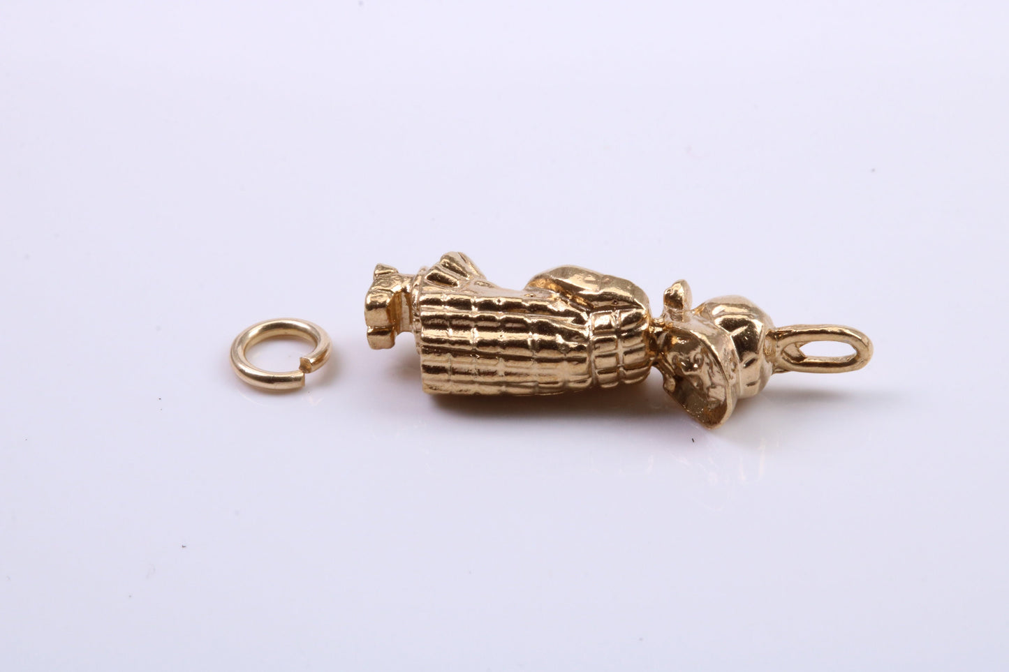 Little Bo Peep Charm, Traditional Charm, Made from Solid 9ct Yellow Gold, British Hallmarked, Complete with Attachment Link