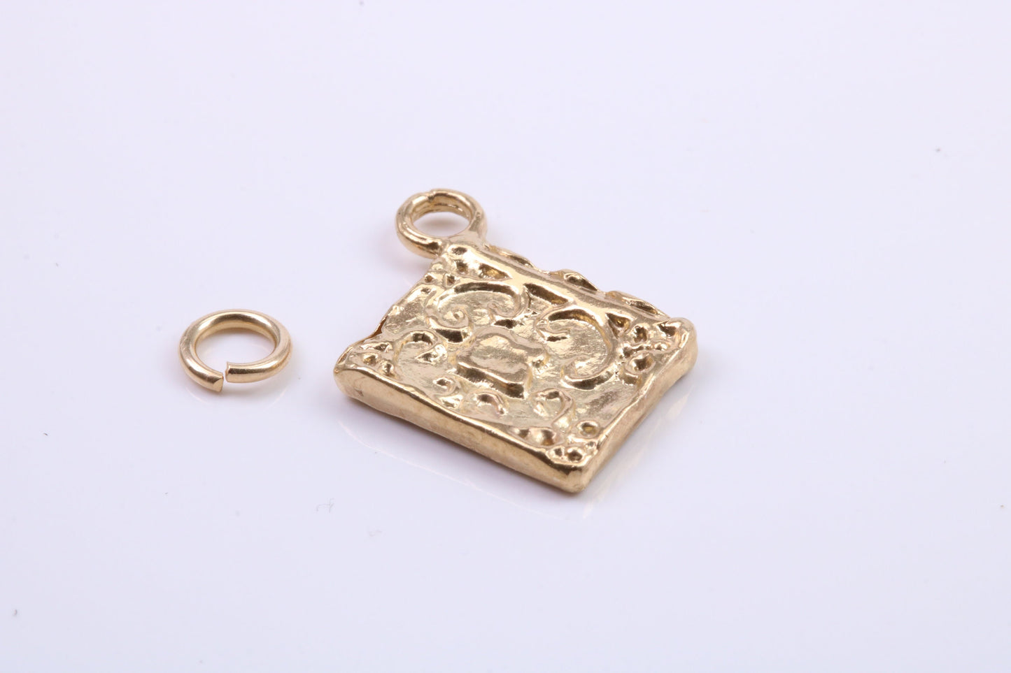 Book of Spells Charm, Traditional Charm, Made from Solid 9ct Yellow Gold, British Hallmarked, Complete with Attachment Link