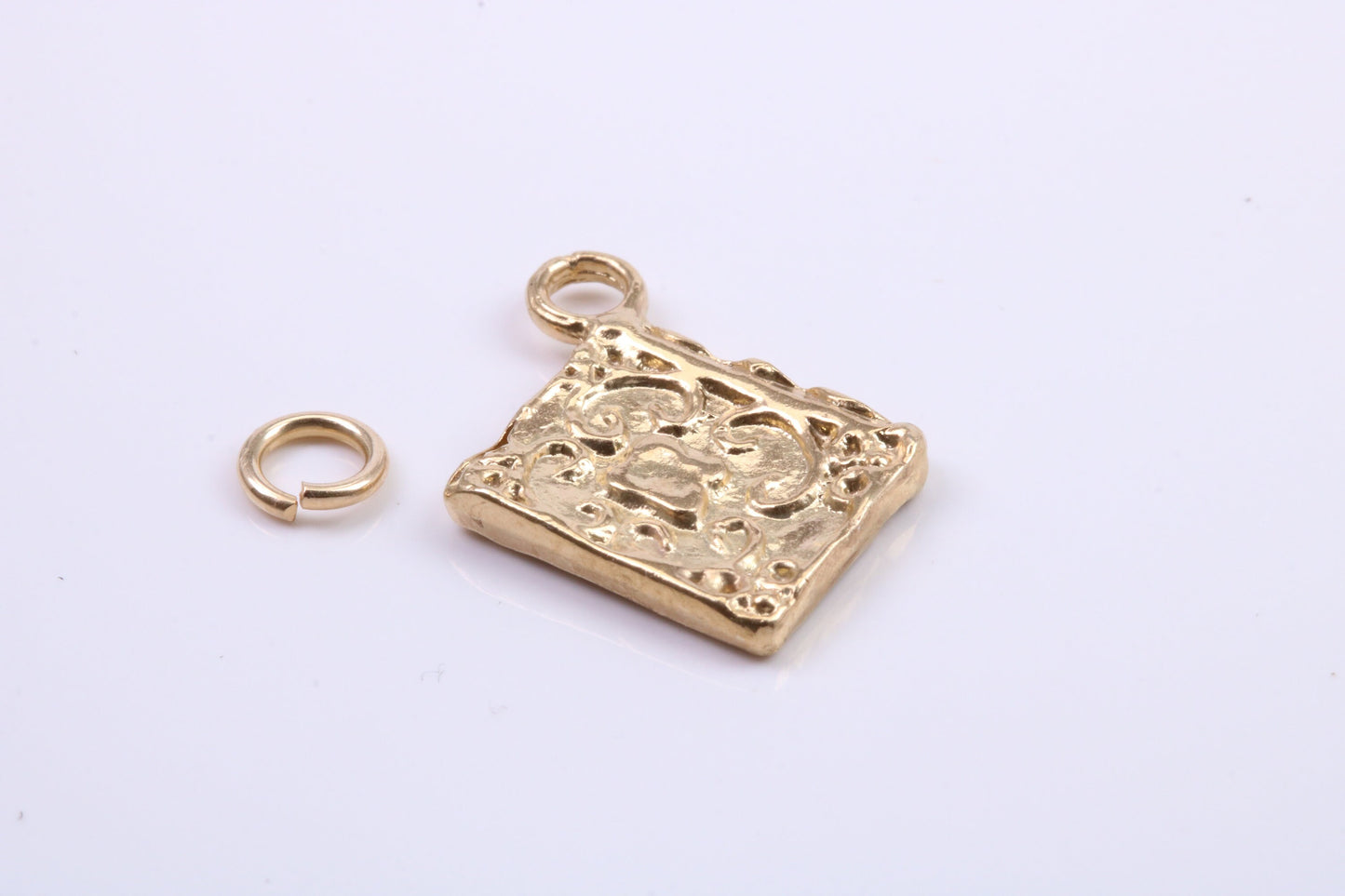 Book of Spells Charm, Traditional Charm, Made from Solid 9ct Yellow Gold, British Hallmarked, Complete with Attachment Link