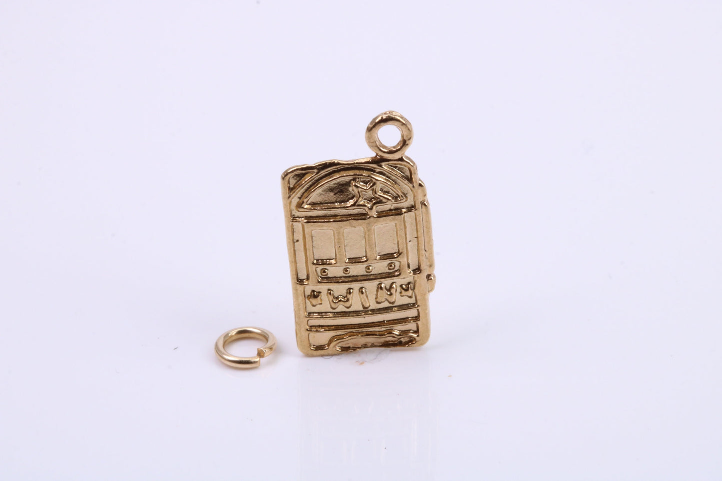 Slot Machine Charm, Traditional Charm, Made from Solid 9ct Yellow Gold, British Hallmarked, Complete with Attachment Link