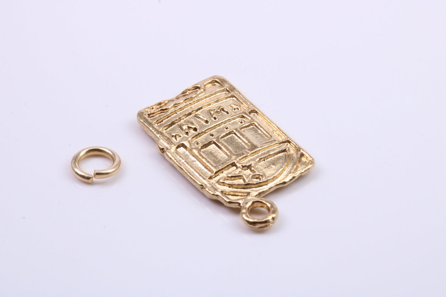 Slot Machine Charm, Traditional Charm, Made from Solid 9ct Yellow Gold, British Hallmarked, Complete with Attachment Link