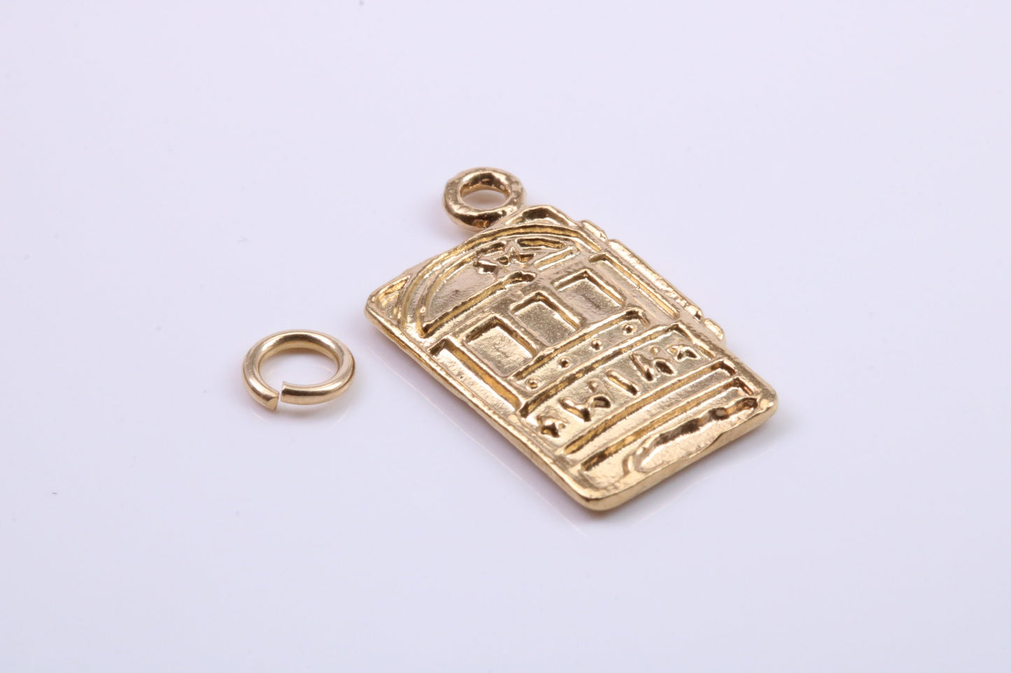 Slot Machine Charm, Traditional Charm, Made from Solid 9ct Yellow Gold, British Hallmarked, Complete with Attachment Link