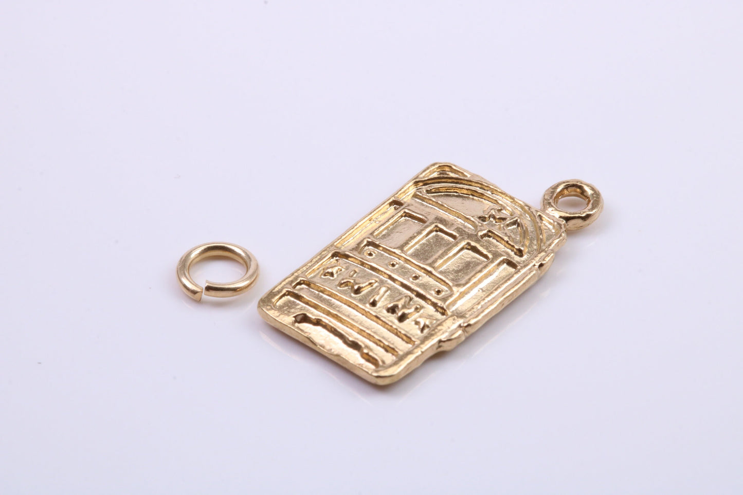 Slot Machine Charm, Traditional Charm, Made from Solid 9ct Yellow Gold, British Hallmarked, Complete with Attachment Link