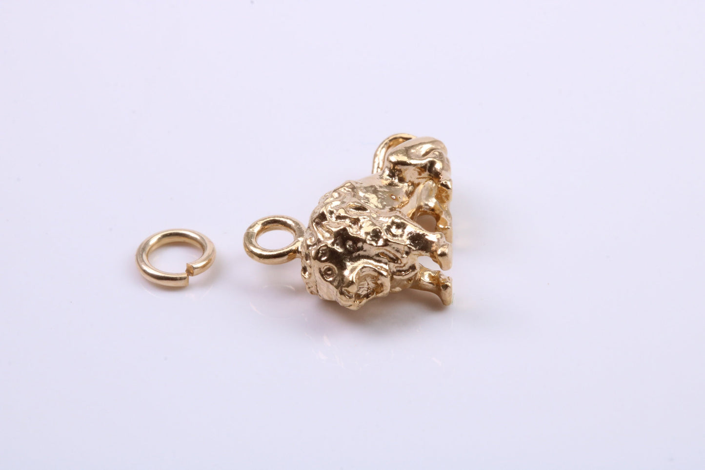 Leo Zodiac Sign Charm, Traditional Charm, Made from Solid 9ct Yellow Gold, British Hallmarked, Complete with Attachment Link