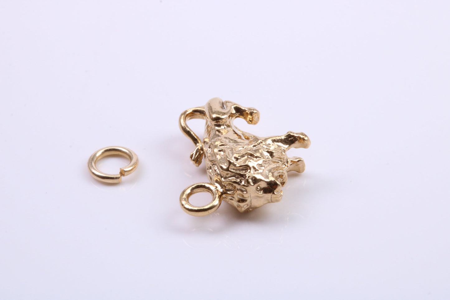 Leo Zodiac Sign Charm, Traditional Charm, Made from Solid 9ct Yellow Gold, British Hallmarked, Complete with Attachment Link
