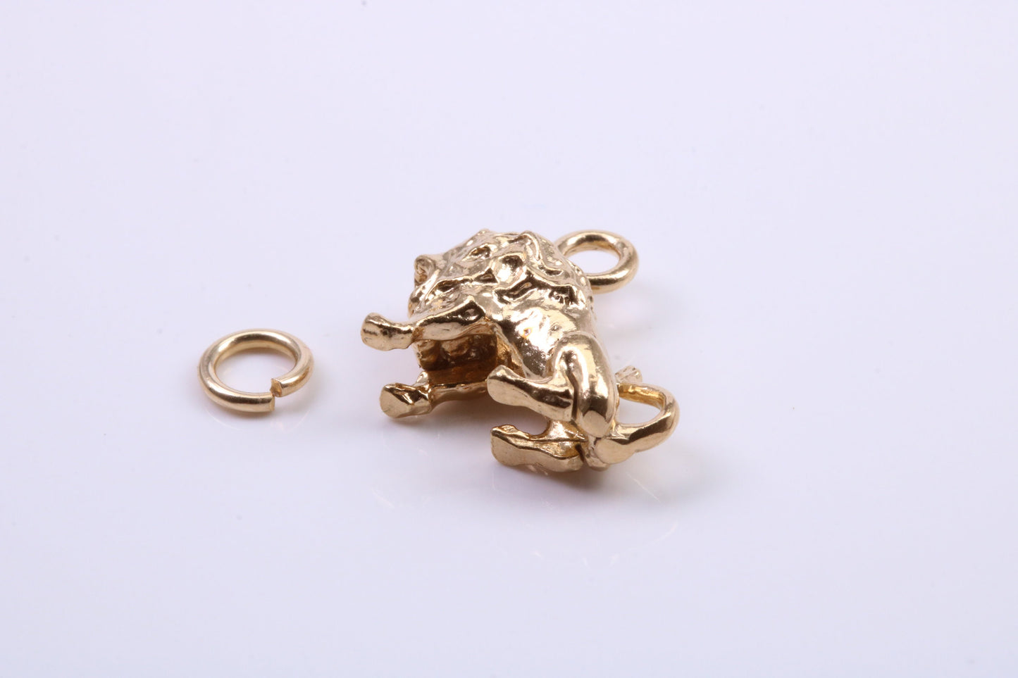 Leo Zodiac Sign Charm, Traditional Charm, Made from Solid 9ct Yellow Gold, British Hallmarked, Complete with Attachment Link