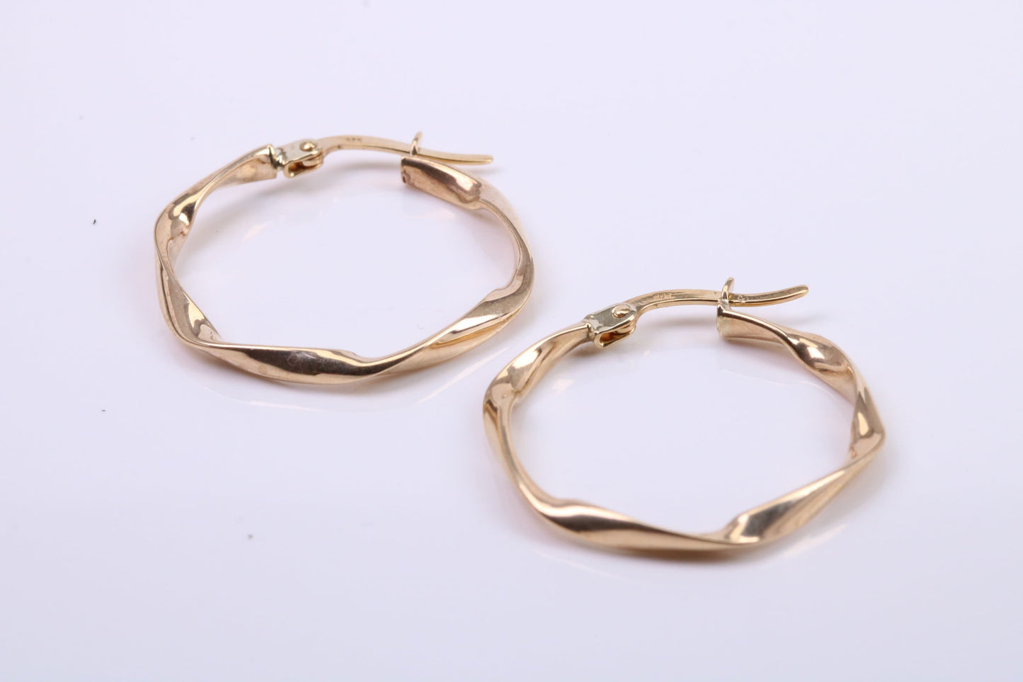 24 mm Round Hoop Creole Earrings Made from 9ct Yellow Gold