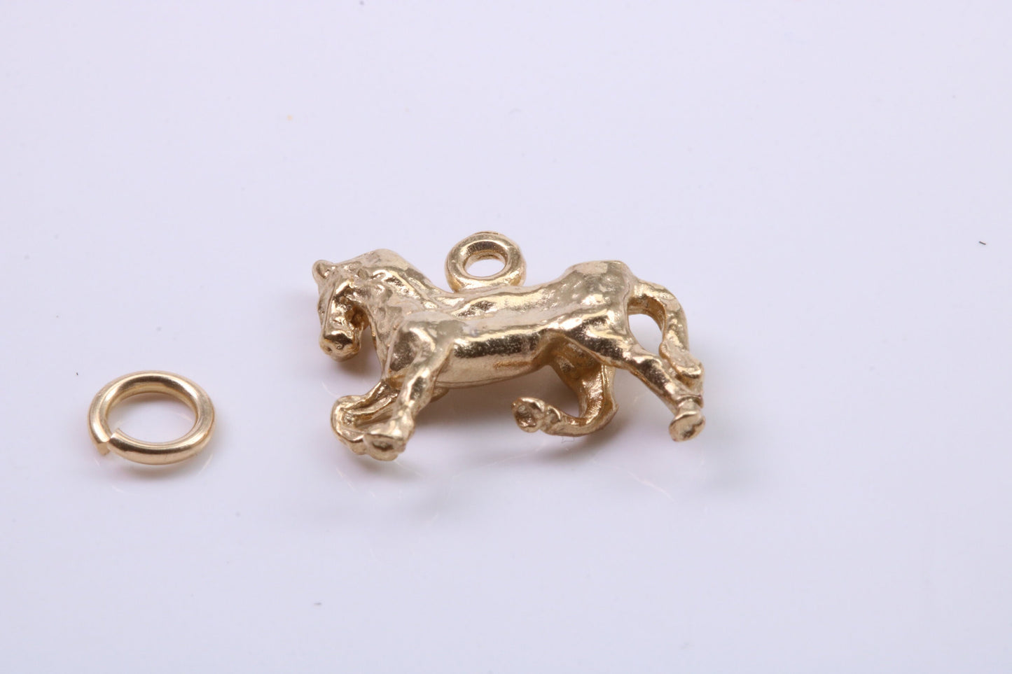 Stallion Charm, Traditional Charm, Made from Solid 9ct Yellow Gold, British Hallmarked, Complete with Attachment Link