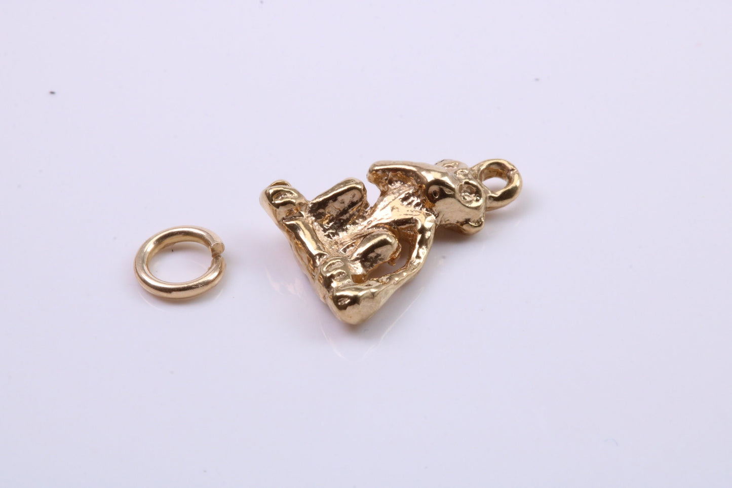 Speak no Evil Monkey Charm, Traditional Charm, Made from Solid 9ct Yellow Gold, British Hallmarked, Complete with Attachment Link