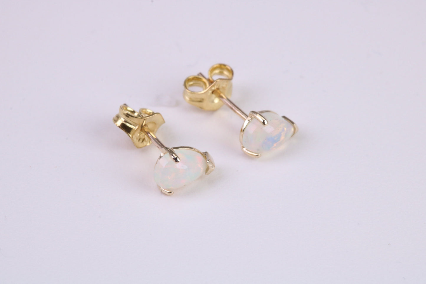 Natural Teardrop cut Opal set Stud Earrings Made from Solid Yellow Gold