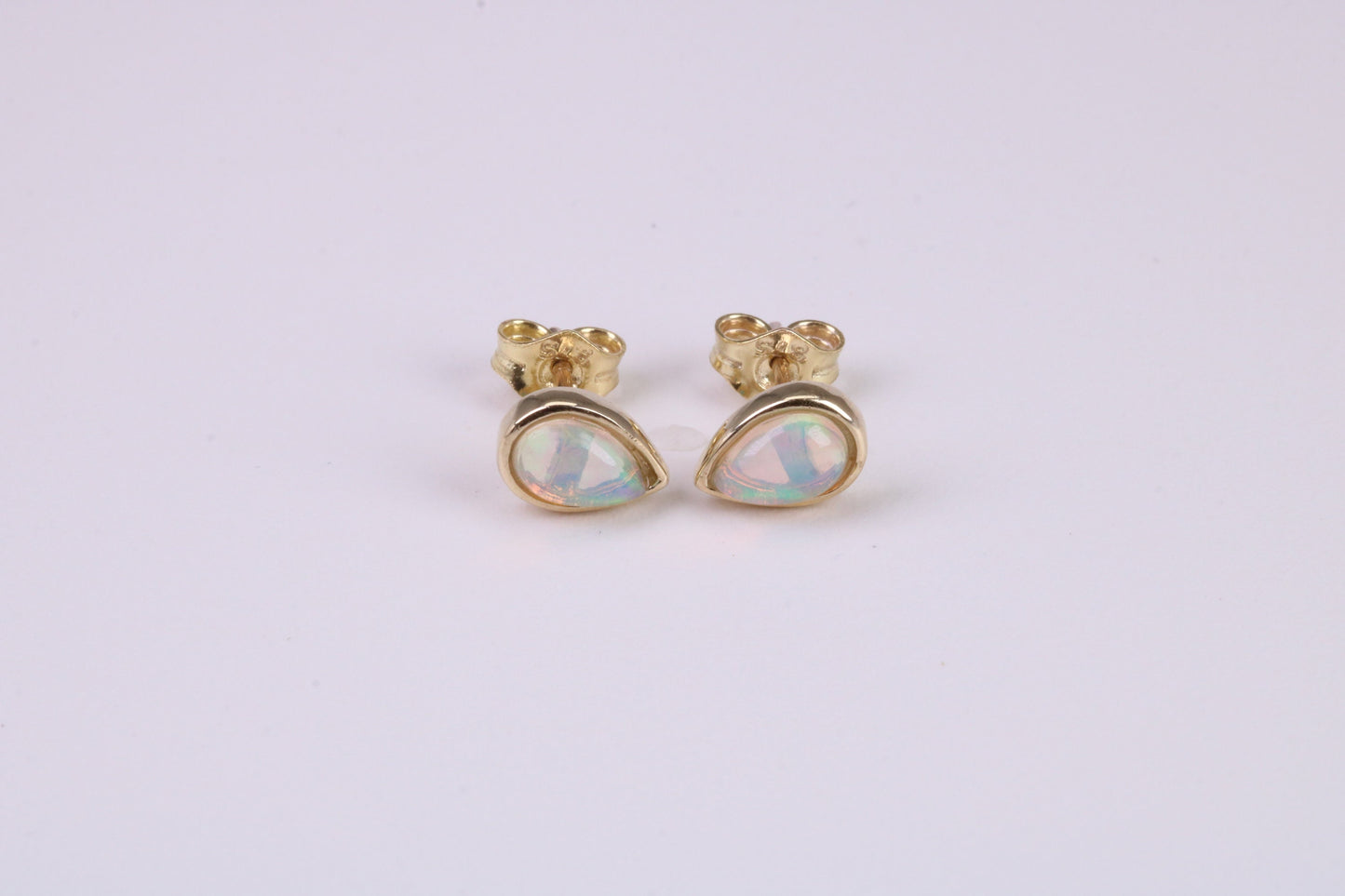 Natural Teardrop cut Opal set Stud Earrings Made from Solid Yellow Gold