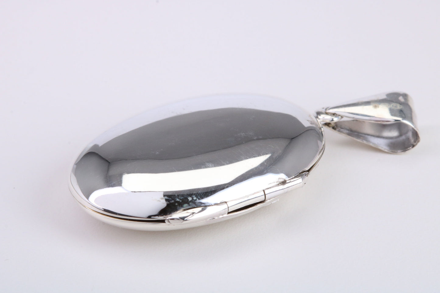 Large 35 mm Long Oval Shaped Locket, Made from Solid Sterling Silver