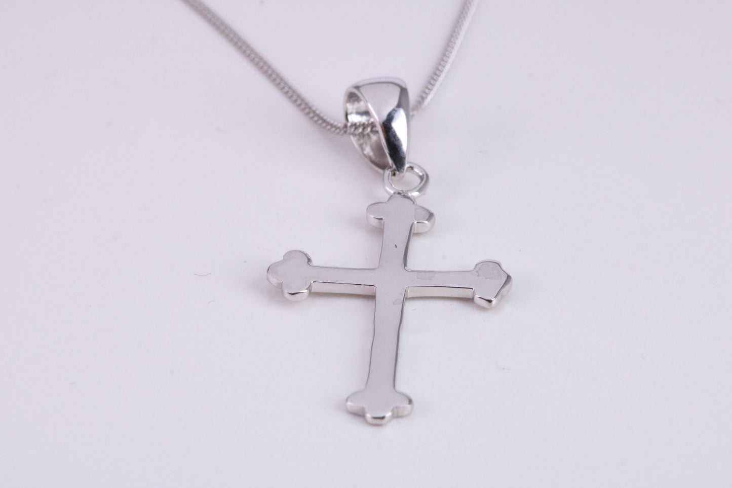 25 mm Long Cross Necklace, made from solid Sterling Silver, With 18 Inch Long Chain