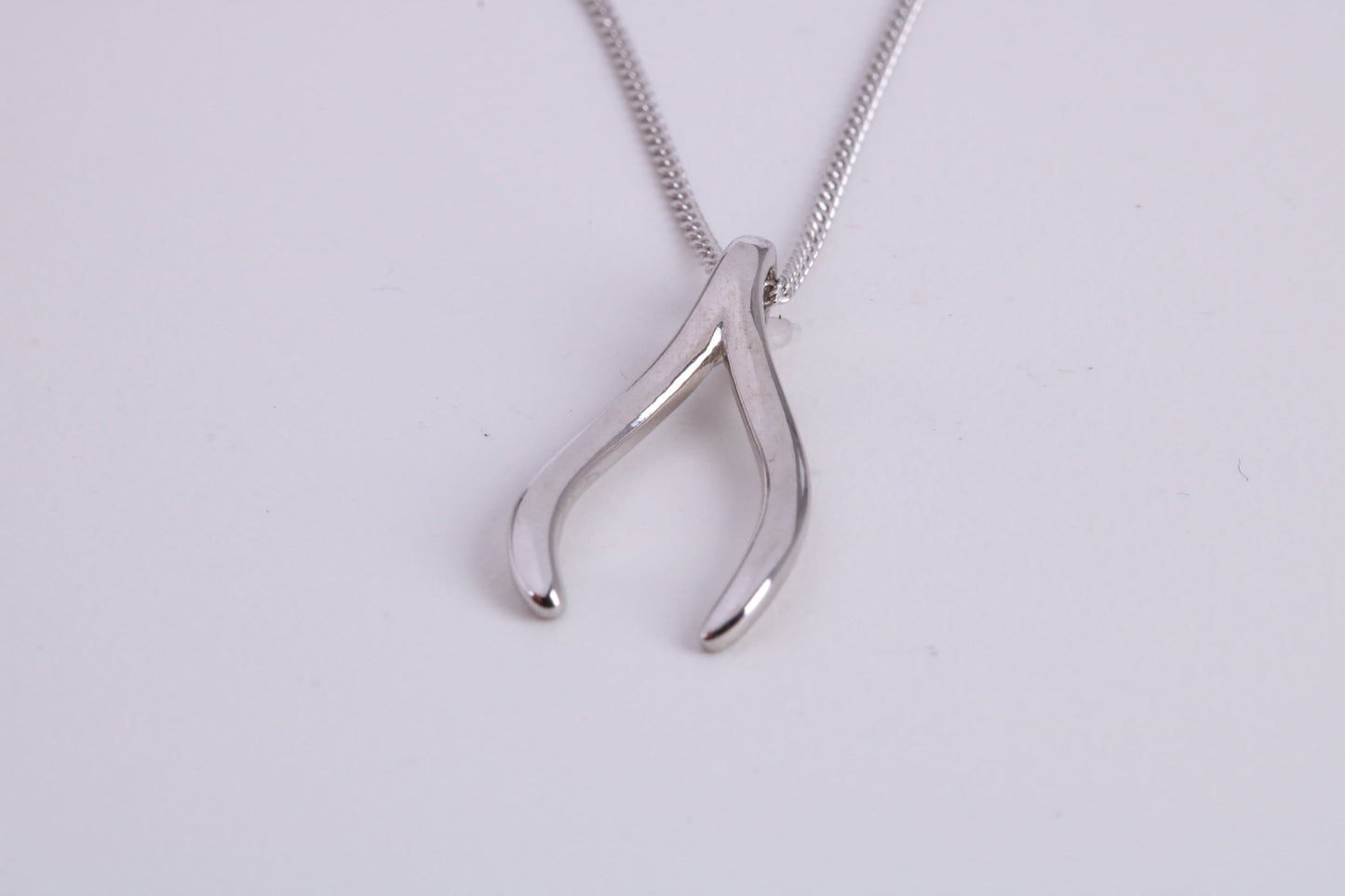 Wishbone Necklace, made from solid Sterling Silver, With 18 Inch Long Chain
