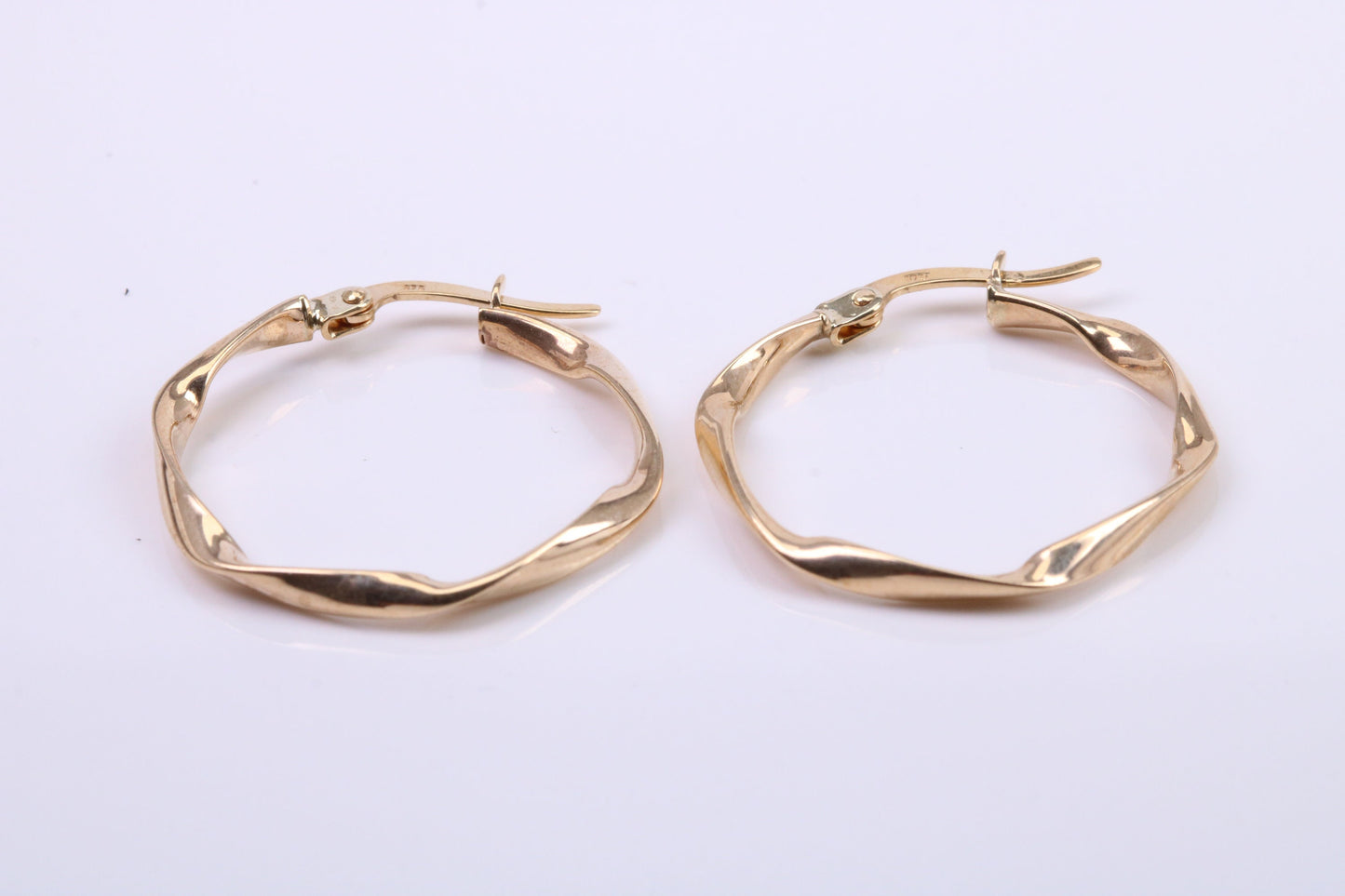 24 mm Round Hoop Creole Earrings Made from 9ct Yellow Gold