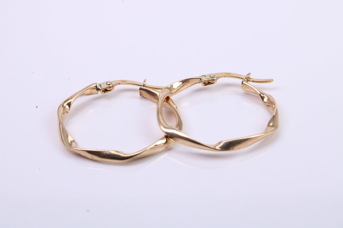 24 mm Round Hoop Creole Earrings Made from 9ct Yellow Gold