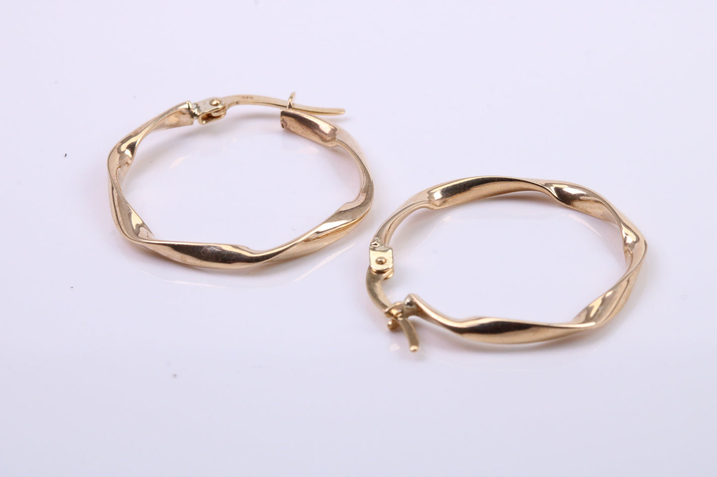 24 mm Round Hoop Creole Earrings Made from 9ct Yellow Gold