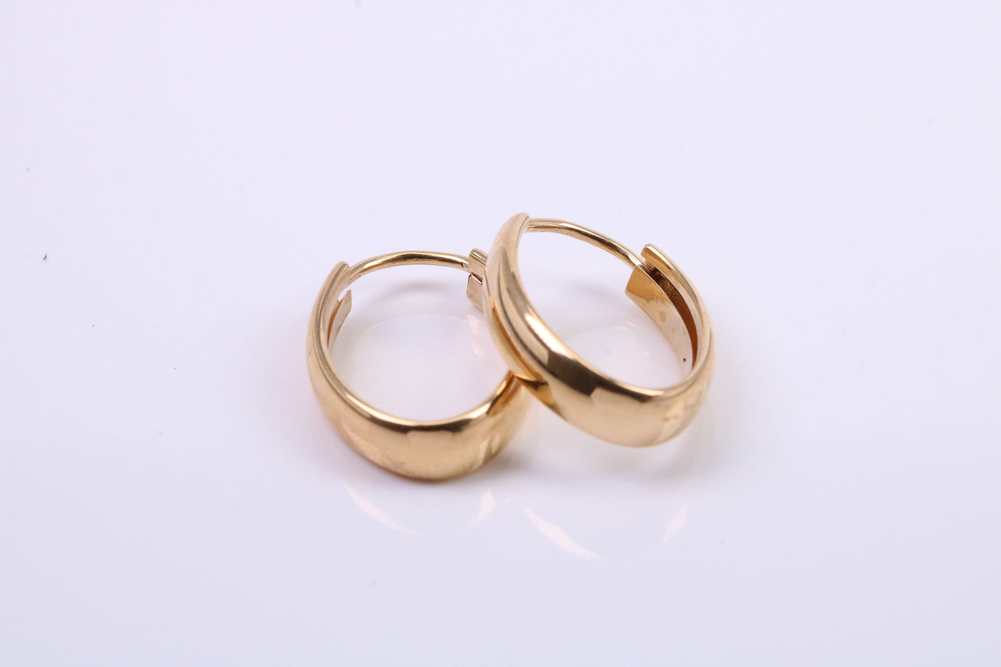 18 mm Long Hoop Creole Earrings Made from 9ct Yellow Gold
