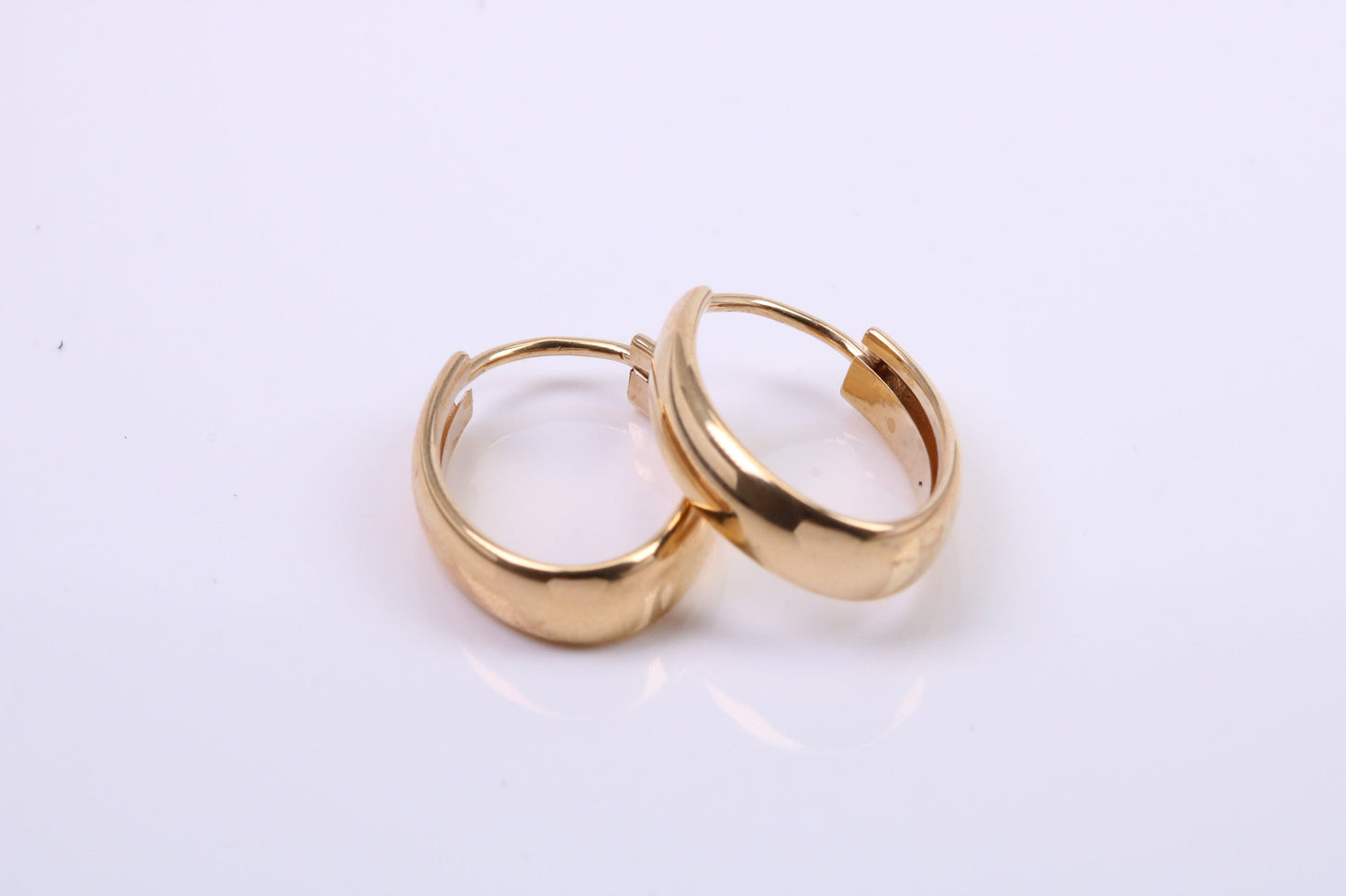 18 mm Long Hoop Creole Earrings Made from 9ct Yellow Gold