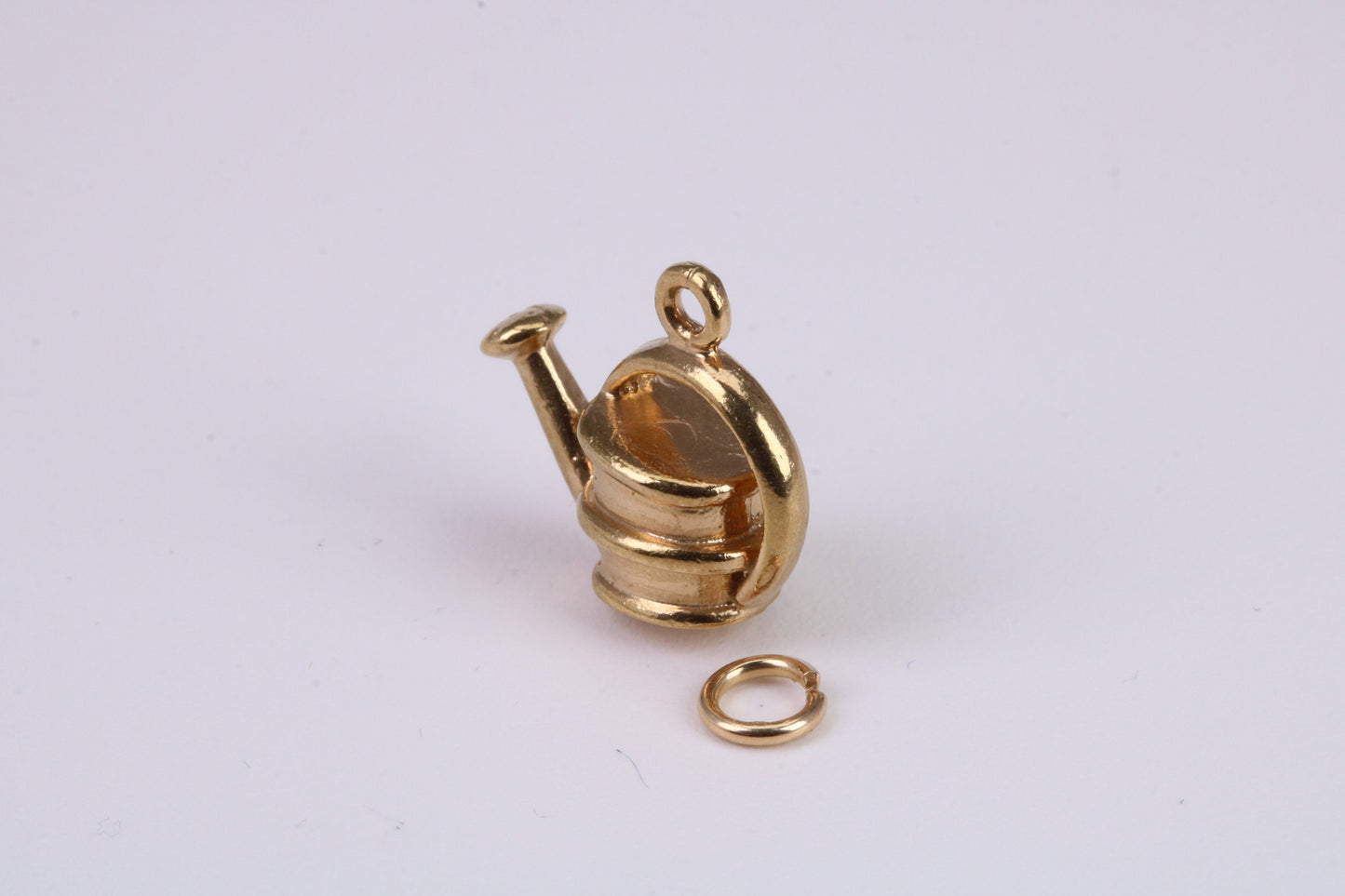 Garden Watering Can Charm, Traditional Charm, Made From Solid Yellow Gold with British Hallmark, Complete with Attachment Link