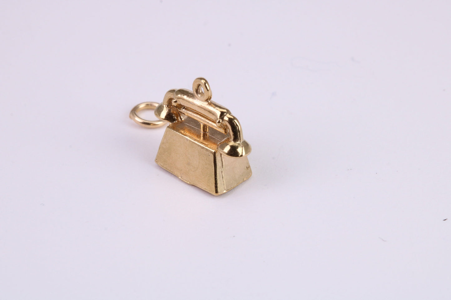 Vintage Phone Charm, Traditional Charm, Made From Solid Yellow Gold with British Hallmark, Complete with Attachment Link